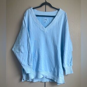 Aerie down to earth v-neck sweatshirt